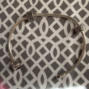 Silver pandora charm bracket